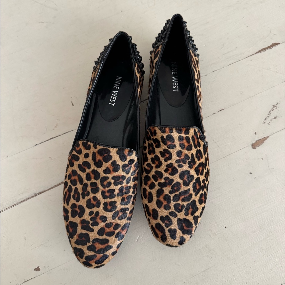 Nine West Brown and Black Leopard Print Flats